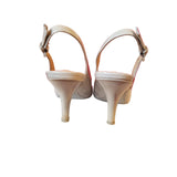 GEOX Respira Grey Slingback Open Toe Heels Shoes, Size 4/ 37