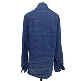 William Crabtree Navy Linen Shirt Size 15.5