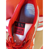 Supermade Off Brand Heart #444x White Red Sneakers Size 10 UK 44EU.