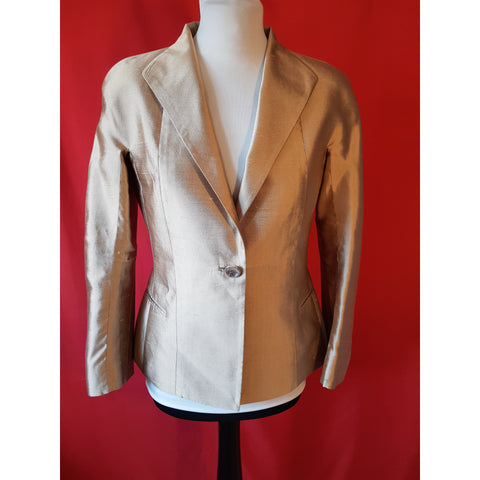 Carolina Herrera Gold Skirt Suit Size 12 UK 40 EU