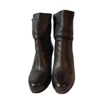 Balenciaga Dark Brown Leather High Heels Ankle Boots Size 39 EU 6 UK