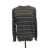 John Smedley Men's Green Black Pink Striped Pure Merino Size M