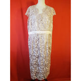 Jacques Vert Beige Lace Dress and Cardigan Size 18.