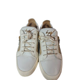 AUTHENTIC GIUSEPPE ZANOTTI WHITE LEATHER LOW-TOP SNEAKERS Size 6