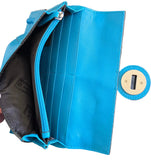 Karen Millen Bright Blue Leather Purse / Wallet with Studs