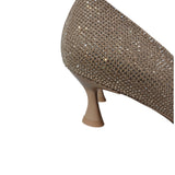Cozy Island Gold Sparkly Rhinestone Kitten Heel 60 Court Shoes Party Size US 8.5 UK 6.5