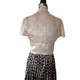 Phase Eight Printed Strapless Pleated Dress with Cream Silk Bolero Size 8