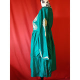 Leaves Of Grass Green Hand Embroidered Dress Size 10 /38