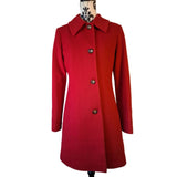 Fleurette Womens Red Pure Wool Coat Size US 6 UK 10