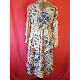DIANE von FURSTENBERG Brown Floral Print 100% Silk Dress Size 6 US 10 UK