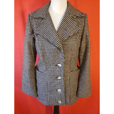 Izzy Lane Women's Black Grey Check Wool Jacket Size S
