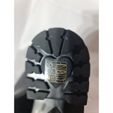 Love Moschino Women's Black Leather Ankle Boots with Logo Tape & Zip Size 6
