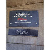 Charles Tyrwhitt Weekend Mens Grey Non Iron Classic Fit Shirt Size Medium M