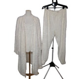 Pretty Secrets Womens Cream 3-Piece Fluffy Lounge Set Size 16/18