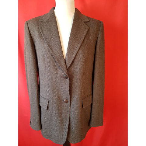 Max Mara Women's Wool Blend Grey Blazer Size 14.