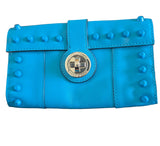 Karen Millen Bright Blue Leather Purse / Wallet with Studs