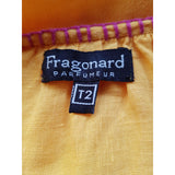 Fragonard Parfumeur Yellow 100% Linen Dress Size T2 /  12/14 UK.