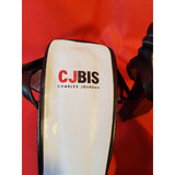 CJBIS Charles Jourdan Black Brown Beige Stripe Heels Stripe Size 9 US 7 UK