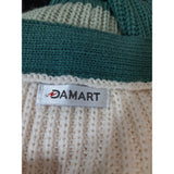 Damart Womens Green White Yellow Knit Cardigan Size 18/20