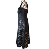 Betty Jackson Black Womens 100% Silk Floral Embroidered Party Dress UK 10