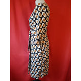 DIANE Von FURSTENBERG Black White Brown Wrap Dress Size 6 / S