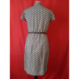 Anne Klein Black White Dandelion Print Shirt Dress Size 8