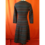 Hobbs Black Blue Red Stripe Stripe Knit Dress Size 8