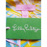 Lily Pulitzer Light Blue  Yellow Leaves Print Wrap Dress Size 4 US 8 UK