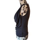 Fenn Wright Manson Navy Sleeveless Cowl Neck Top Blouse Size UK 10