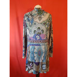 Desigual Women's Floral Print Open Front Long Cardigan Size XL