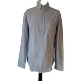 Taylor Stitch Men's Grey White Stripe Shirt Size S/38