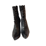 Рura Lopez Black High Heels Ankle Lace-up Boots Size 38.5 UK 5.5 UK