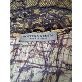 Bottega Veneta Yellow Brown Mesh Silk Wool Dress, Size 38 IT / XS