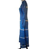 Never Fully Dressed Blue Prairie Boho Lace Trim High Neck Maxi Dress Size 10