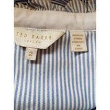 Ted Baker Blue & White Striped Halterneck Cotton Dress Size 2 / 10 UK