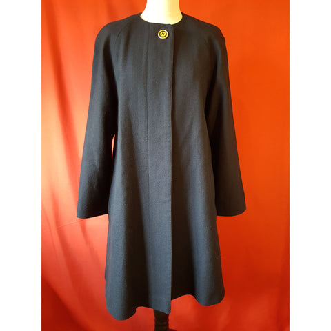 Avoca Collection Women's Navy Wool Coat Size S