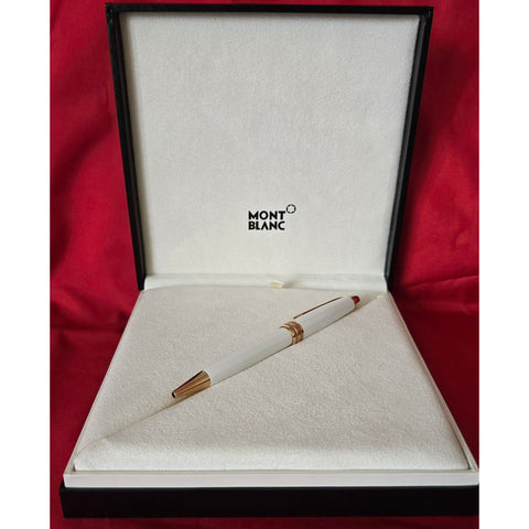 Montblanc Meisterstück White Solitaire Red Gold plated Classique Rollerball