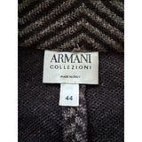 Armani Collezioni Womens Brown Tweed Chevron Fitted Wool Blend Blazer Jacket UK 12 IT 44
