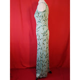 Monsoon Twilight Light Green Long 100% Silk Dress Size 12
