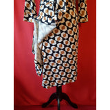 DIANE Von FURSTENBERG Black White Brown Wrap Dress Size 6 / S