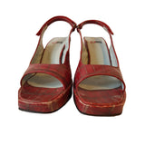 Charles Jourdan Burgundy Heels Sandals Size 8.5 US 6.5 UK