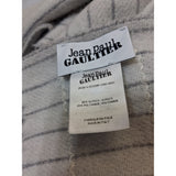 Jean Paul Gaultier Grey White Stripe Logo Alpaca Scarf