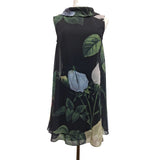 Ted Baker Black Blue Green Floral Short Print Dress Size 2 / 10 UK