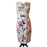 Phase Eight White Floral Print Dress Size 16