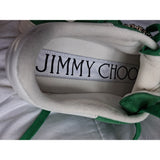Jimmy Choo Green Suede Crystal Buckle Strap Trainers Sneakers Size 8 UK 41 EU