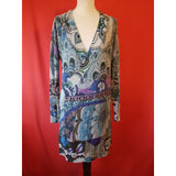 Desigual Women's Floral Print Open Front Long Cardigan Size XL