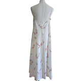 Zimmermann White Pink Floral Print Summer Long Dress, Size 16 UK