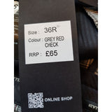 Villain Men's Grey Check Trousers Size 36R