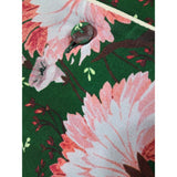 ERDEM Green Red Floral Print Panama Style Blouse Size 10