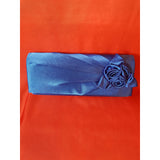 Blue Satin with Flowers Clutch Bag.